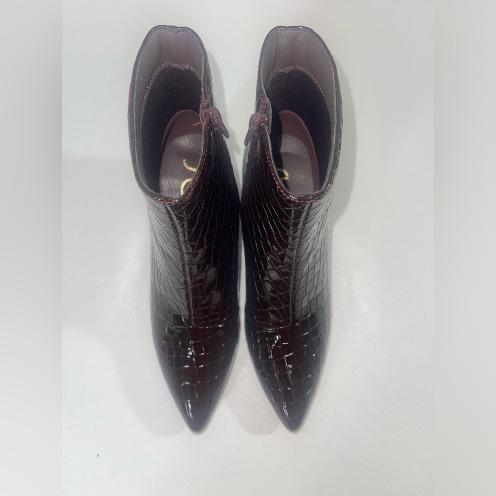 Sugar Women's Crocodile Pattern Ankle Boots - Burgundy